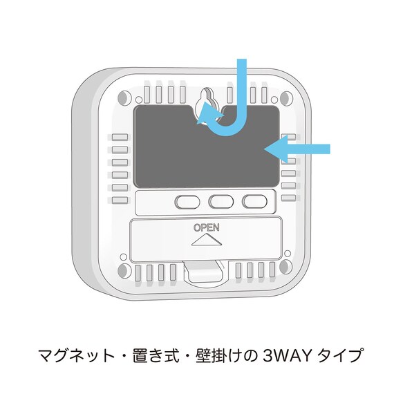 3WAYで使えるデジタル温湿度計(TT-558 グレー) 4枚目画像