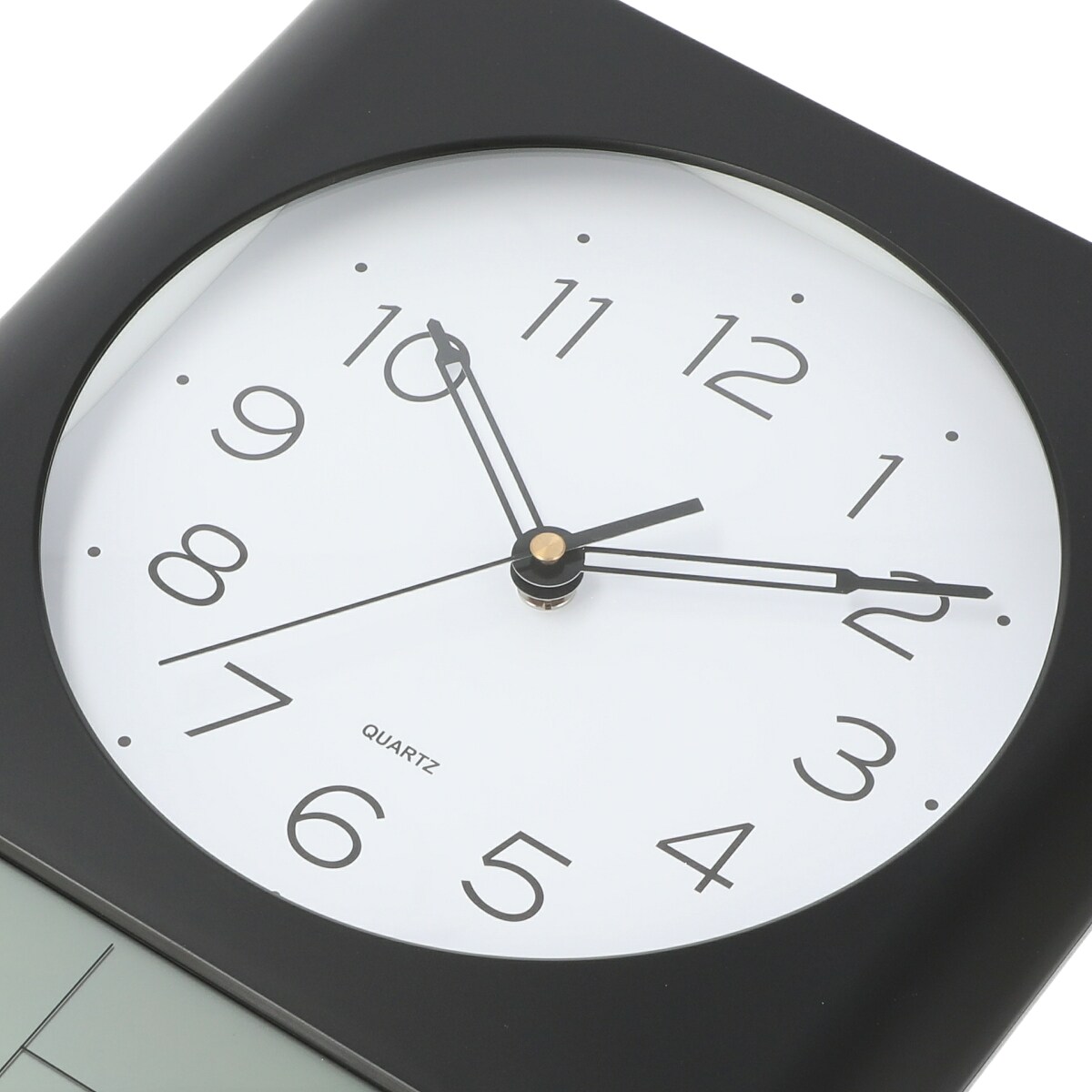 電波 夜間停止秒針 日付・曜日・温湿度デジタル表示 掛け時計 ラッド