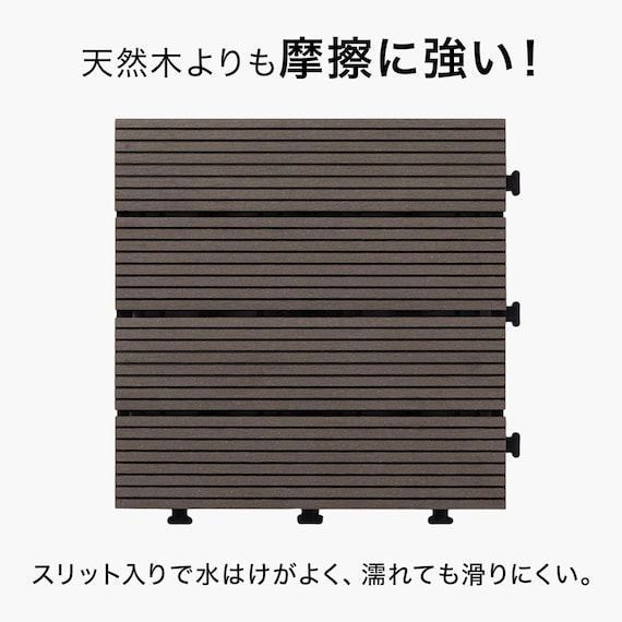 ジョイント人工木タイル(ダークブラウン S01IT)36枚セット 4枚目画像