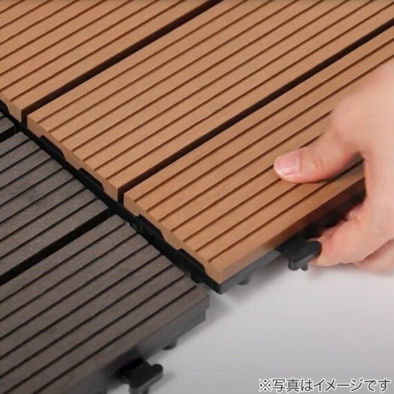 ジョイント人工木タイル(ダークブラウン S01IT)36枚セット 5枚目画像