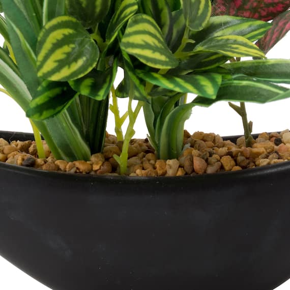 フェイクグリーン 寄せ植え セラミックポット(グリーンヨセウエ セラミックポットBK) 7枚目画像