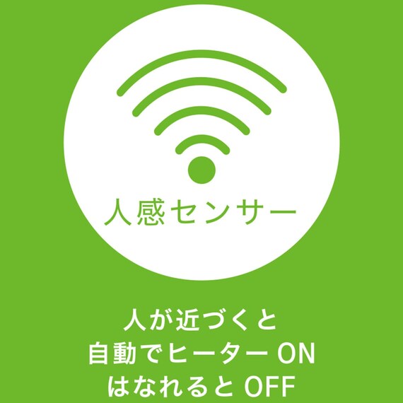 人感センサー付きセラミックファンヒーター(NN ホワイト) 5枚目画像