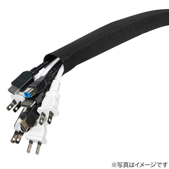 ケーブル・コードをくるっとまとめるクロスモール(L ブラック) 3枚目画像