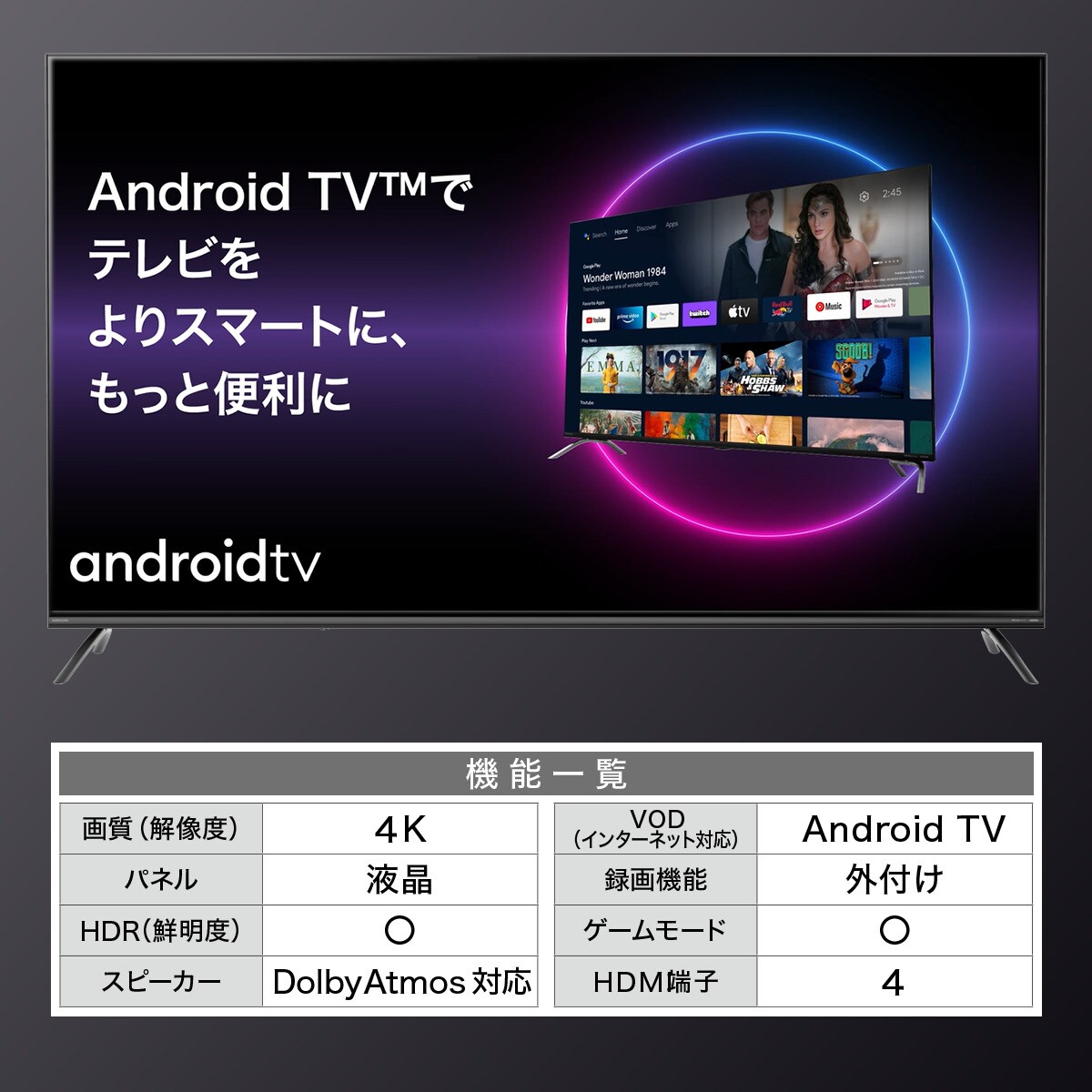 65型 4Kチューナーレステレビ(SAUD651)通販 ニトリネット【公式】 家具・インテリア通販