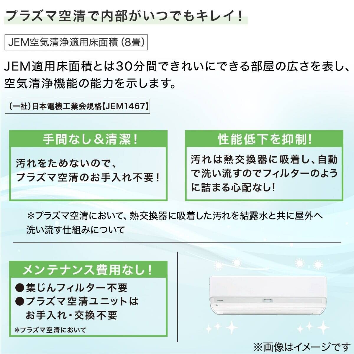 東芝 大清快プラズマ空清搭載エアコン 6畳用(RAS-K221DX)(標準取付工事