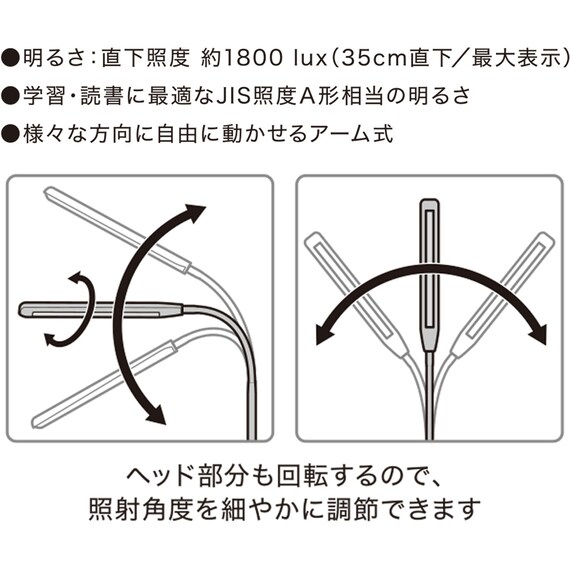 【小型家電2点セット】シーリングライト+デスクライトセット (ホワイト) 8枚目画像