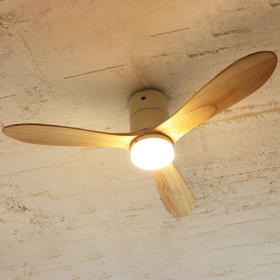 Modern Collection LED シーリングファン REAL wood blades(電球色 ホワイト) 1枚目画像