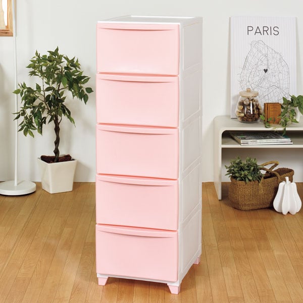 壁付きチェスト ピーディーシーヴォ 5段(ローズ) | ニトリネット【公式