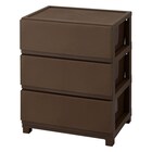 工具不要で組み立て簡単ワイドチェスト デコニーCV2(3段 ダークブラウン) 1枚目画像