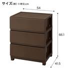 工具不要で組み立て簡単ワイドチェスト デコニーCV2(3段 ダークブラウン) 3枚目画像