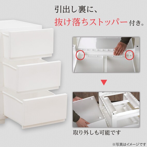 工具不要で組み立て簡単ワイドチェスト デコニーCV2(3段 ダークブラウン) 6枚目画像