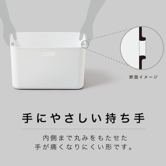 収納ケース ソフトNインボックス たて型ハーフ ライトグレー 4枚目画像