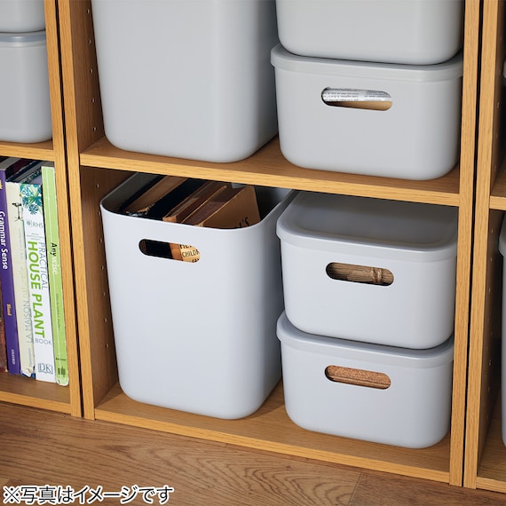 収納ケース ソフトNインボックス たて型ハーフ ライトグレー 23枚目画像