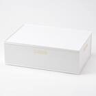 【ふた付きセット】バスケット Nインボックス よこ型ハーフ ホワイト 1枚目画像