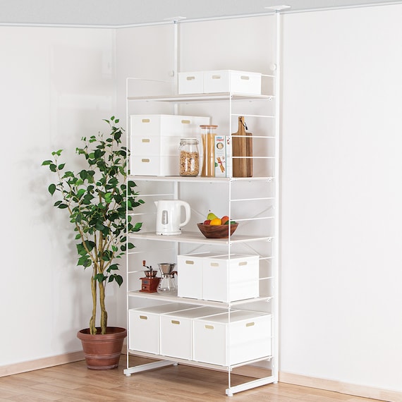 【ふた付きセット】バスケット Nインボックス よこ型ハーフ ホワイト 5枚目画像