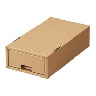 幅15×奥行27×高さ7cm 環境に優しいダンボール製収納ケースのフィッツクラフト引出式小物ケース