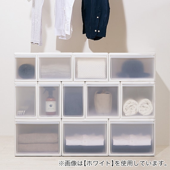 幅と高さを組み合わせて使える収納ケース(ワイド Mサイズ DGY) 11枚目画像