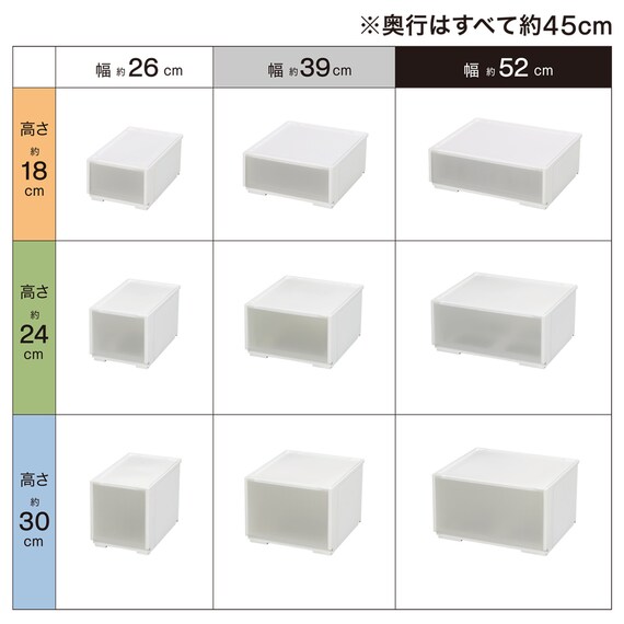 組合せ可能な収納ケース　衣類・隙間・リビング・子供用にマルチに活躍！(幅52cm×高さ24cm NS5224) 2個組 3枚目画像