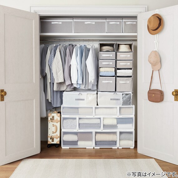 組合せ可能な収納ケース　衣類・隙間・リビング・子供用にマルチに活躍！(幅52cm×高さ24cm NS5224) 2個組 8枚目画像