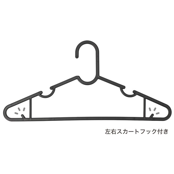 省スペースハンガー(NW-BK ブラック30本組) 3枚目画像