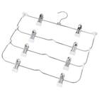 すべりにくいスカート・スラックス ピンチ付き4段ハンガー(ラミー 幅34cm ホワイト 4本組) 2枚目画像