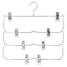 すべりにくいスカート・スラックス ピンチ付き4段ハンガー(ラミー 幅34cm ホワイト 4本組) 4枚目画像