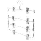 すべりにくいスカート・スラックス ピンチ付き4段ハンガー(ラミー 幅34cm ホワイト 4本組) 5枚目画像