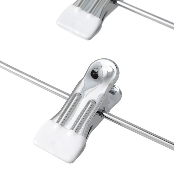 すべりにくいスカート・スラックス ピンチ付き4段ハンガー(ラミー 幅34cm ホワイト 4本組) 8枚目画像