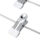 すべりにくいスカート・スラックス ピンチ付き4段ハンガー(ラミー 幅34cm ホワイト 4本組) 8枚目画像