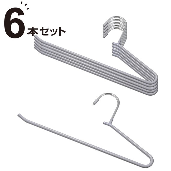 すべりにくいスラックスハンガー(R ラミー グレー 6本組) 1枚目画像