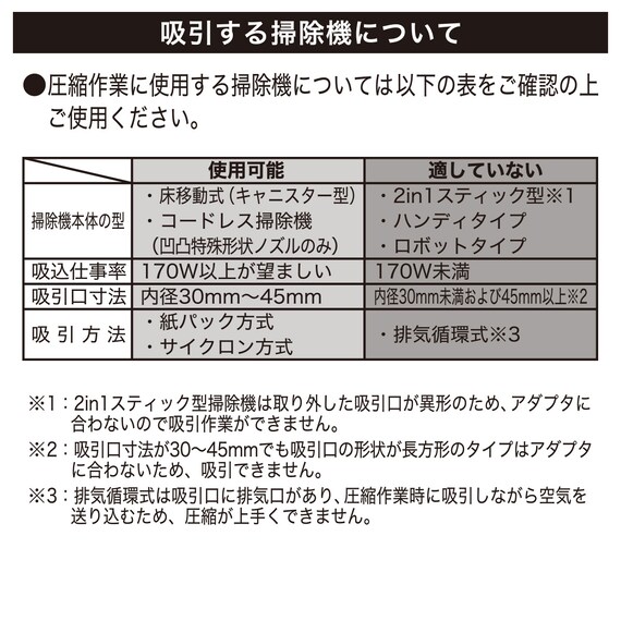 凹凸ノズル対応 布団圧縮袋 2枚入り(LL DB001) 6枚目画像