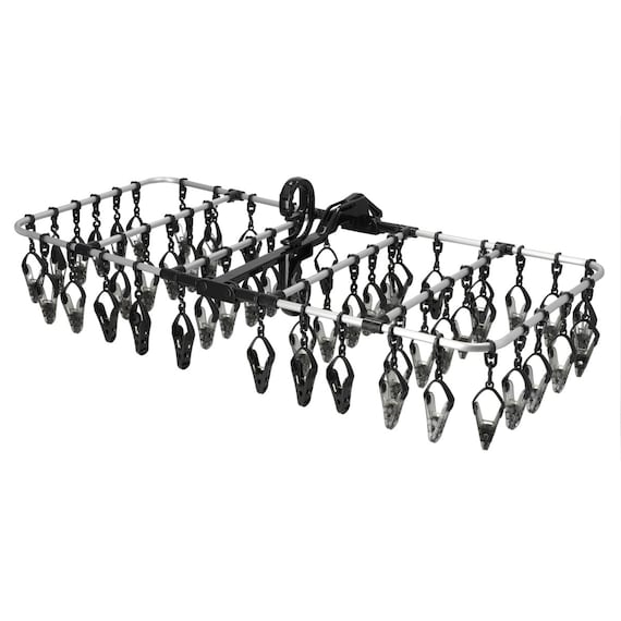 【洗濯らくらく】 多機能 簡単取り込みアルミハンガー(ダークグレー 52ピンチ) 1枚目画像