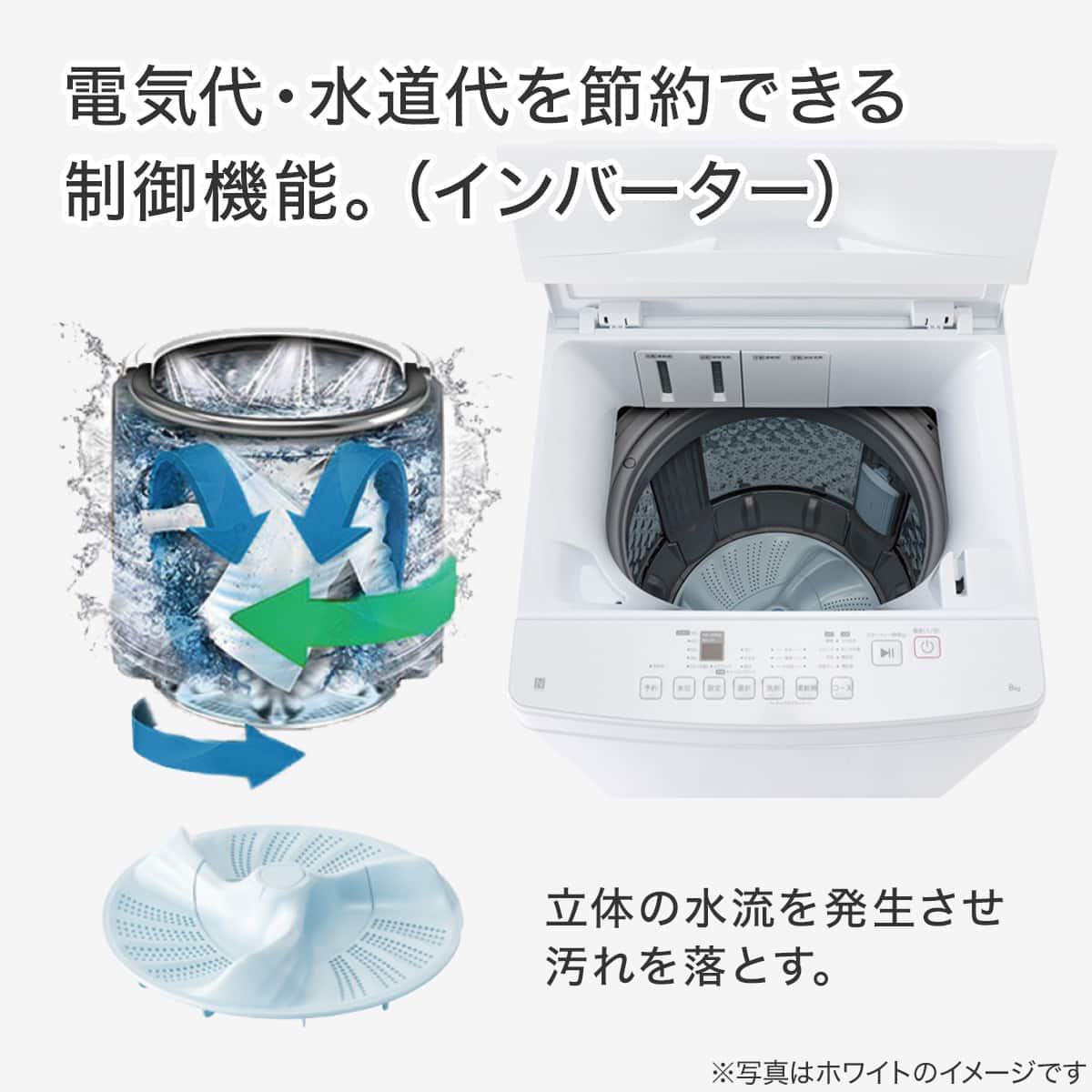 8kg洗剤自動投入洗濯機(NT80J1 ブラック)(リサイクル回収なし