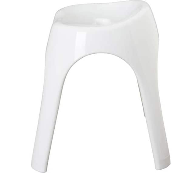 裏面も洗いやすい 抗菌風呂いす ブロウ 高さ35cm(ホワイト) 4枚目画像