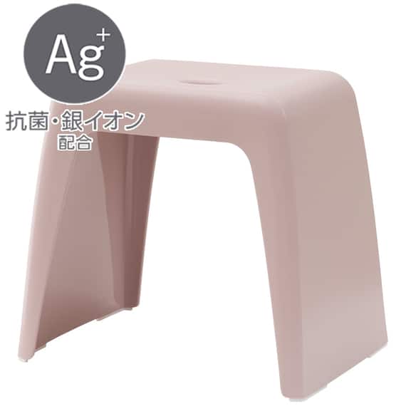 通気性が良い 抗菌風呂いす ラフィーネ 高さ35cm (グレイッシュローズ) 1枚目画像