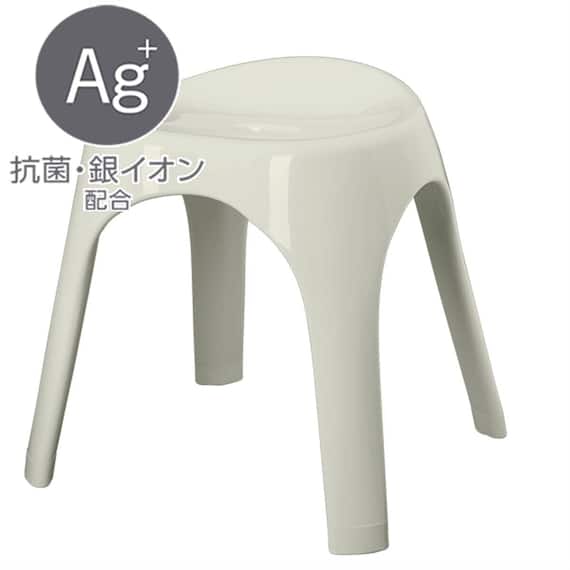 裏面も洗いやすい 抗菌風呂いす ブロウ 高さ35cm(グレー) 1枚目画像