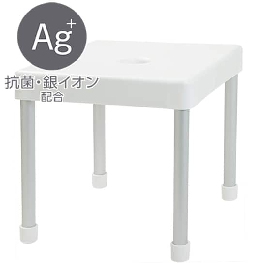 軽くて洗いやすいアルミ脚 抗菌風呂いす(ソリノ H35 ホワイト) 1枚目画像
