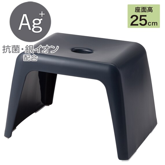 お風呂グッズ 3点セット ラフィーネ/セッコシリーズ (風呂いす高さ25cm ネイビー) 3枚目画像