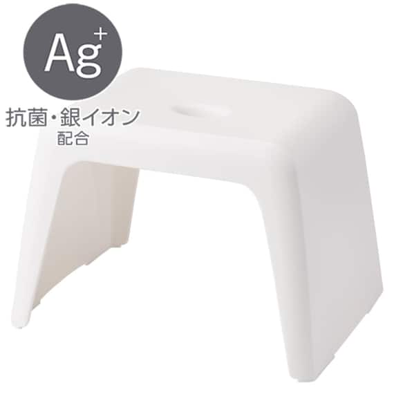 通気性が良い 抗菌風呂いす ラフィーネ 高さ25cm (ホワイト) 1枚目画像