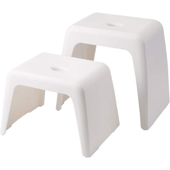 通気性が良い 抗菌風呂いす ラフィーネ 高さ25cm (ホワイト) 6枚目画像