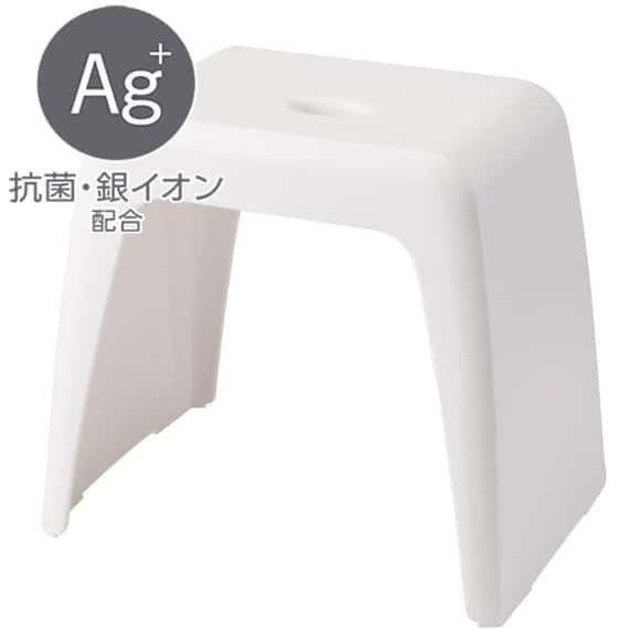 通気性が良い 抗菌風呂いす ラフィーネ 高さ35cm(ホワイト) 1枚目画像
