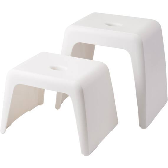 通気性が良い 抗菌風呂いす ラフィーネ 高さ35cm(ホワイト) 6枚目画像