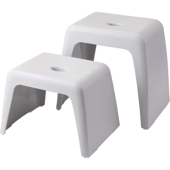 通気性が良い 抗菌風呂いす ラフィーネ 高さ25cm (ライトグレー) 6枚目画像