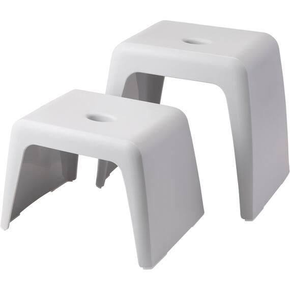 通気性が良い 抗菌風呂いす ラフィーネ 高さ35cm(ライトグレー) 6枚目画像