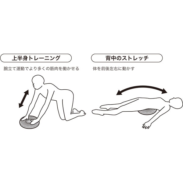 ニトリバランスクッション 上腕トレーニング、背中ストレッチ