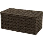 ふた付き手編み風ミニ収納ボックス ライラ (ダークブラウン) 2枚目画像