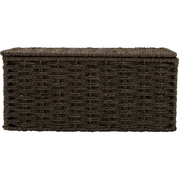 ふた付き手編み風ミニ収納ボックス ライラ (ダークブラウン) 4枚目画像