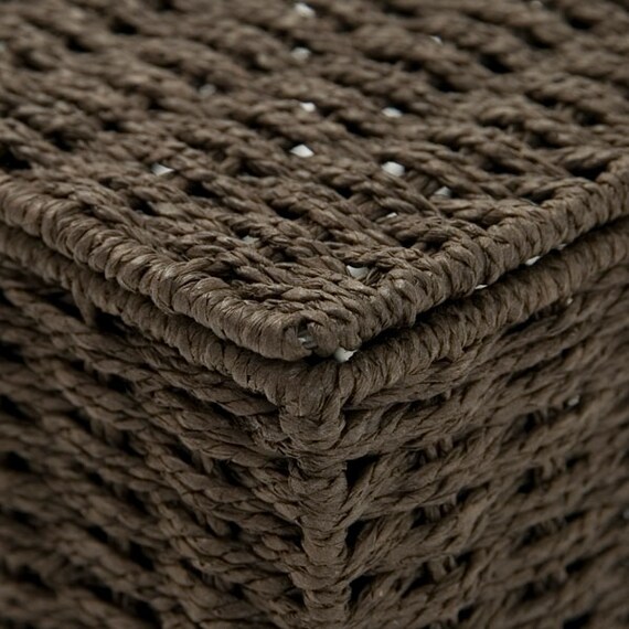 ふた付き手編み風ミニ収納ボックス ライラ (ダークブラウン) 7枚目画像