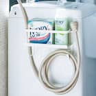 マグネット収納 ホースホルダー付ラック(FLAT ホワイト) 1枚目画像