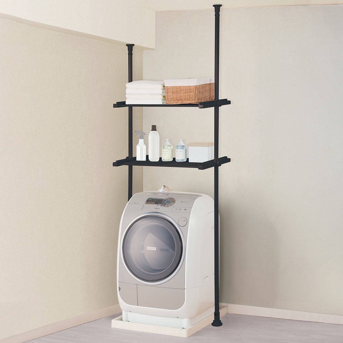 つっぱり洗濯機ラック(MT02 ブラック)通販 ニトリネット【公式】 家具・インテリア通販